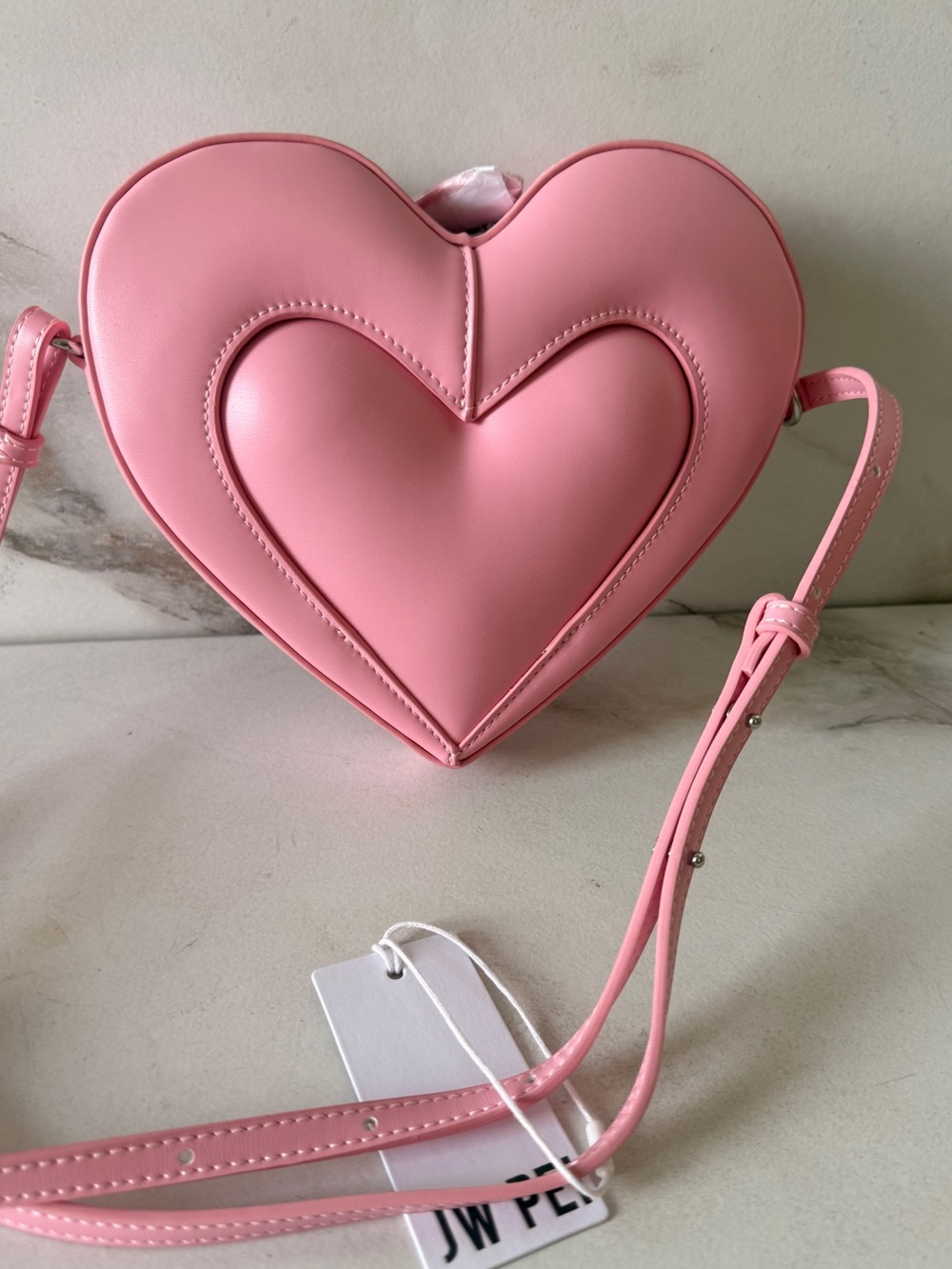 JW PEI Pink Heart-Shaped Crossbody